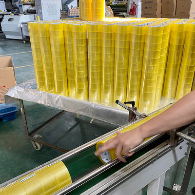 Dây băng dán dán BOPP màu vàng trong suốt / trong suốt cho hộp carton